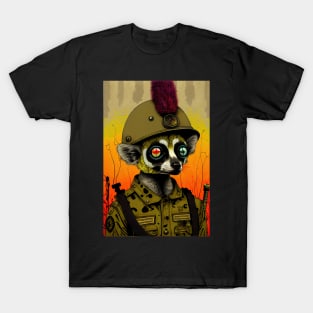 Lemur Soldier in Uniform T-Shirt
